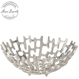 ชามผลไม้อลูมิเนียมมีลวดลายตัดเป็นชิ้นดีไซน์ร่วมสมัยเหมาะสำหรับตกแต่งโต๊ะกลางโต๊ะอาหารและใช้เป็นของขวัญ - Product Image 1