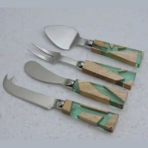 Wood With Sharp Handle Stainless Steel Silver Mirror Polished Cheese Slicer and Knife Set for Home Handmade - Product Image 4