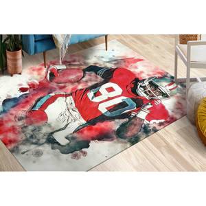 Tapis imprimé motif riz, Tapis de décoration de bureau, Tapis Jerry Rice Painting, Tapis doux à poils longs - Product Image 3