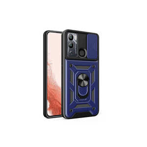 Étui magnétique JoieCreatif Vega Premium pour Infinix Hot 12i, protection de l'appareil photo coulissante, coque bleue - Product Image 2