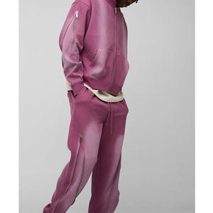 Conjunto Deportivo Masculino de Alta Calidad, Estilo Holgado, con Detalles de Cremallera, Lavado con Spray, Estilo Vintage, con Decoración de Cremallera - Product Image 2