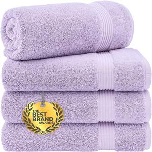 Cotton Paradise 4 Piece Turkish Bath <b>Towels</b> for Bathroom, 100% Cotton Extra Large Soft Plush <b>Towels</b> Bathroom Set, <b>Lilac</b> - Product Image 1