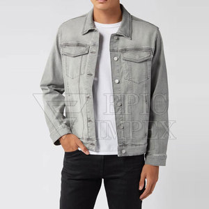 Lavage à l'acide Jean veste classique hommes Streetwear vêtements d'extérieur personnalisable commande en gros prêt - Product Image 6