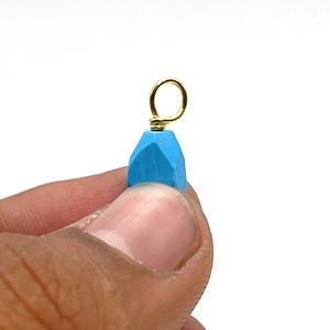 Fait à la main en argent Sterling 925 pendentif minimaliste breloque fil enroulé pierre précieuse turquoise brute naturelle cadeau de pierre de naissance de décembre - Product Image 5