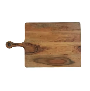 Tabla de cortar para servir de madera de acacia de fabricación profesional con mango de Metal para carne, verduras, frutas, queso, charcutería - Product Image 3