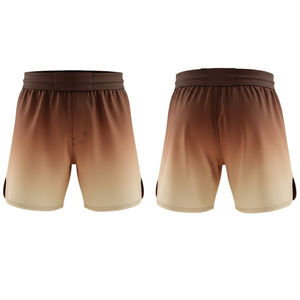 Pantalones Cortos de MMA OEM en Degradado de Beige Arena Marrón Oscuro, Clásicos para Entrenamiento de Boxeo, Artes Marciales, Elásticos, Transpirables y de Secado Rápido - Product Image 6