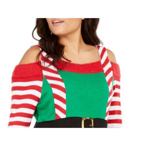 Vestido de Hada con Hombros Descubiertos de Moda para Mujer, Tallas Grandes, Colección Derek Heart en Verde, Talla 3X, con Cintura Natural, de Planet Gold - Product Image 2