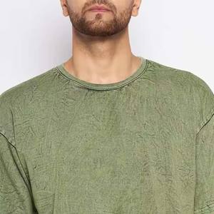 T-shirts pour hommes en coton léger à épaules tombantes Slim Fit Loose Fit Styles Col Impression personnalisée Motif Doff Style T-Shirt pour hommes - Product Image 3