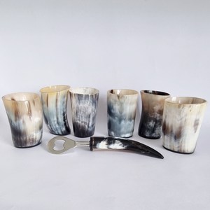 High Quality Customized Handcrafted Carved Natural Horn Glass Wholesale for Wine Beer Water Home Restaurant Hotel Inspired India - Product Image 2