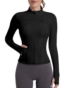 <b>Women's</b> Full Zip Long Sleeve Slim Fit Waterproof Breathable Nylon/Cotton Running Workout Athletic <b>Jacket</b> Pockets Fully - Product Image 3