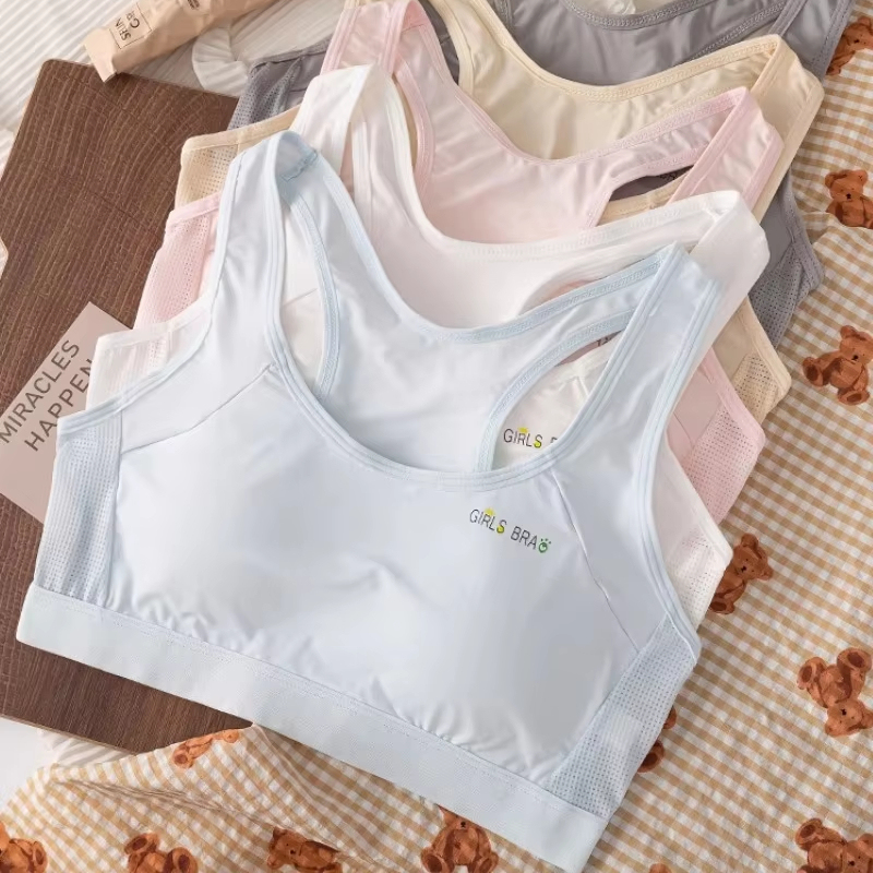 Wholesale High Quality One-Piece Organic Cotton Sport Bra for Teenage Girls Comfortable Quick-Dry Wire-Free Underwear