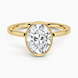 Oval Cut Classic 1ct Lab Grown Diamond Noemi Bezel Solitaire 14K Anillo de joyería de compromiso de oro sólido para hombres y mujeres Regalos - Product Image 1