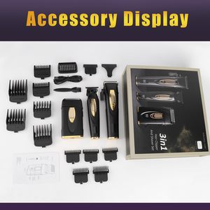 Kit d'outils de toilettage professionnel pour barbier – Tondeuse à cheveux et tondeuse à barbe sans fil rechargeable pour homme, rasoir à batterie - Product Image 6