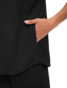 Conjunto de exfoliante para mujer, Top exfoliante elástico y pantalones para correr, traje exfoliante antiarrugas con cuello mandarín, uniforme médico - Product Image 4