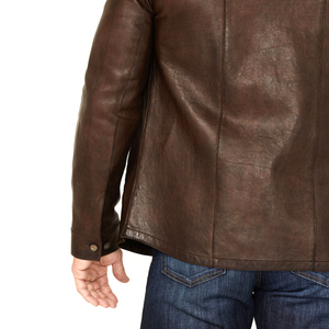 Chaqueta de moda de cuero de Color marrón para hombre, nueva chaqueta de cuero genuino para hombre de otoño, chaqueta de moda de Cuero 100% de la mejor calidad - Product Image 6
