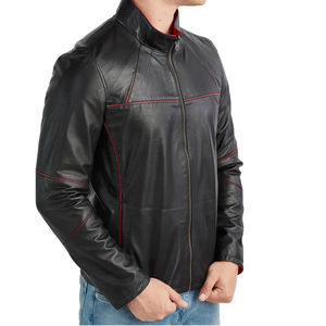 Chaqueta de Cuero para Hombre, Chaquetas de Moda Otoñal, Estilo Motero, Combinadas, Personalizadas 2025, Casuales 2026, Primavera, Tela de Lona de Alta Calidad - Product Image 5