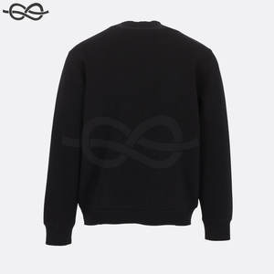 Por encargo su propio diseño mejor calidad polar cuello redondo negro de gran tamaño hombres nueva moda sudadera - Product Image 6