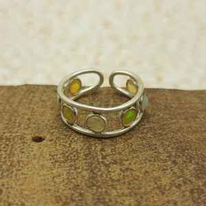 แหวนใส่นิ้วสำหรับงานแต่งงานของผู้หญิงทำจากเงินสเตอร์ลิงปรับได้ S925อัญมณีโอปอลเครื่องประดับสำหรับใส่ในงานปาร์ตี้ - Product Image 3