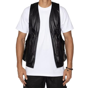 Promotion : Gilet en cuir vintage pour homme, de haute qualité, personnalisé, style moto, coupe ample, col rabattu, fermeture éclair, sans manches - Product Image 6