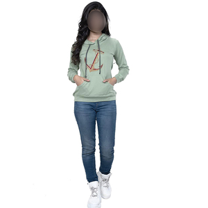 Green Fully Customized Made Best Color Contrast Unique Design Causal Wear <b>Hoodies</b> Anti-Pilling <b>Women's</b> <b>Hoodies</b> & Sweatshirts - Product Image 5