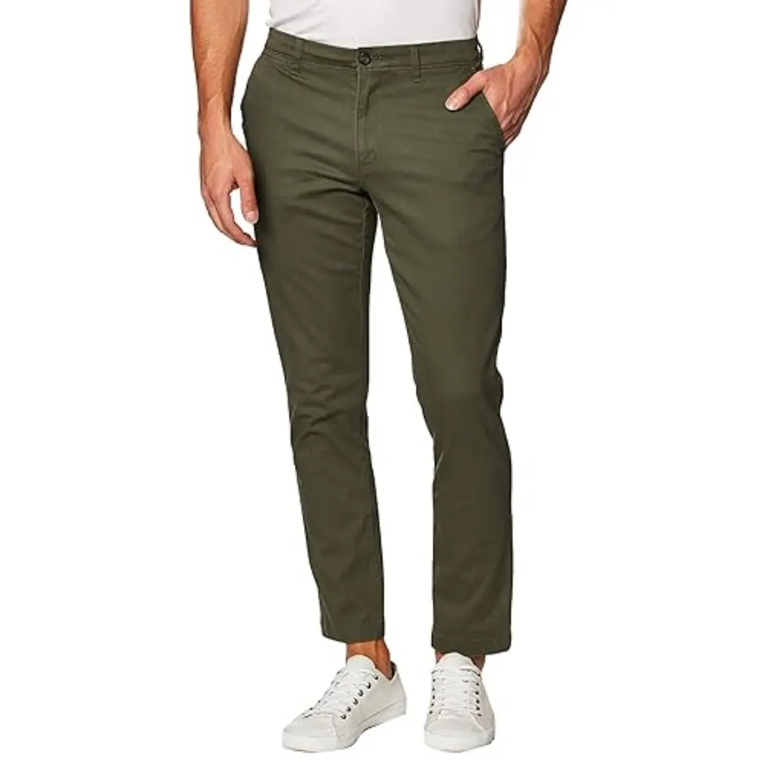 Buy Olive Green Popular Various Mid Waist Comfortable Men Casual Dress Pants Custom High Quality Chinos