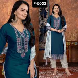Latest Women Wear Designer Women Casual and Festival Wear Salwar Kameez Suit with Embroidery work and Bandhani Printed Dupatta - Product Image 2
