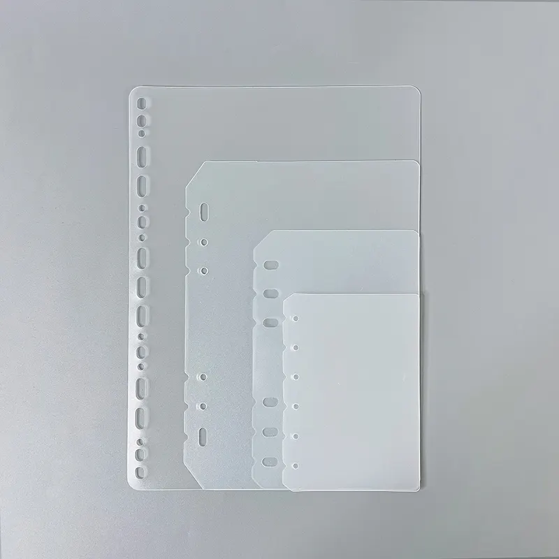 19/6 Hole Punch Section Index Dividers for Binders Glass Plastic Semi Transparent By Category With These Index Sheet