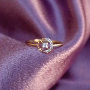 Bague en or massif 18 carats certifiée IGI pour femme, minimaliste, avec diamant rond taille brillant, livraison le jour même - Product Image 6