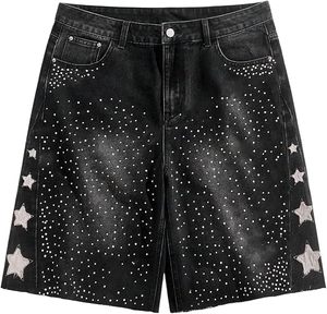 Summer Fashion Unisex Breathable High Ripped Rhinestone Denim Shorts Wholesale Streetwear Sexy Casual Bulk Supplier <b>Festival</b> - Product Image 5