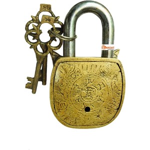Brass <b>Padlock</b> - Lock with Keys - Working Functional - Brass Made (<b>Padlock</b> Short owl Golden - Product Image 2