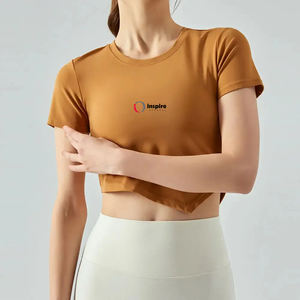 2025 nueva moda Top de talla grande señoras Sexy Crop Top mujer camiseta lisa Vintage mujer blusa camiseta logotipo personalizado Oem - Product Image 2