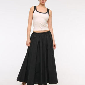 Débardeur en coton pour femme, style vintage, couleur contrastée, col rond, coupe ajustée, court - Product Image 4