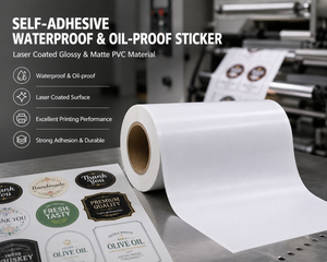 Self Adhesive PVC Sticker Paper Waterproof Oil Resistant Scratch Resistant UV Coated Environmentally Friendly Custom Color Label - Product Image 3