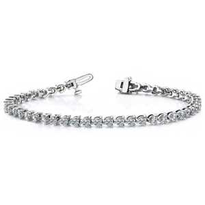 Bracelet tennis en or 18 carats avec sertissage rond à trois griffes - Product Image 1