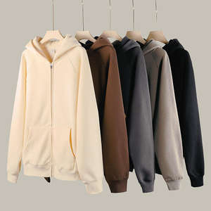 Sudadera con capucha Boxy Style Regular Fit con cremallera para hombres y mujeres, ropa de calle, sudadera con cremallera, logotipo personalizado y sudaderas con cremallera de color - Product Image 1
