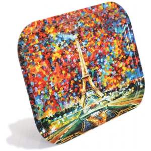 Bandeja de Metal Rectangular de 285x400mm Afremov Paris, plato para servir, patrón ovalado decorativo para servir perlas de madera, estilo árabe elegante - Product Image 3