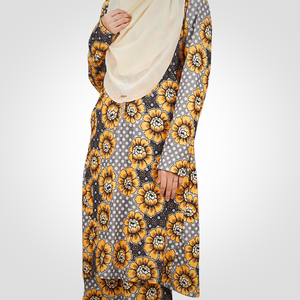 Vestido SIPO Moderno y Modesto Estilo Eid Baju Raya Kurung, Transpirable, de Fibra de Poliéster, con Estampado para Mujeres Musulmanas, Malasia, Pahang - Product Image 3
