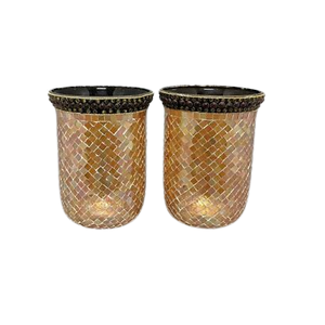 Haute qualité fissure verre mosaïque bougeoir verre votif photophore mosaïque ouragans votive pour décor de mariage - Product Image 3