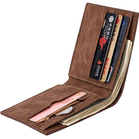 Dompet Pria Ramping Murah Kualitas Tinggi Dompet Pria Kulit Pendek Bisnis Coklat Klasik Dompet Kulit PU Sebagai Hadiah