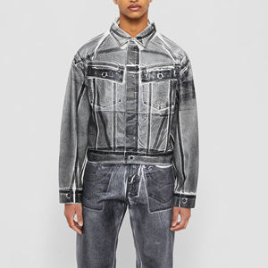 Conjunto de Mezclilla Lavada para Hombre con Diseño Personalizado, Conjunto de Jeans Casuales de Algodón Suave para Hombre, Material Sólido - Product Image 3