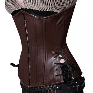 Hot Selling <b>Women</b> Natural <b>Leather</b> Corset Breathable Medium Control Premium Quality Push Up Shapewear Custom Logo OEM Wholesale - Product Image 2