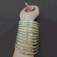 Vente en gros ensemble de bracelets en plaqué or 14K 18K 24K Fashion, bracelets traditionnels, bracelets en or en laiton, bijoux en or Oro Joyeria.