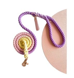 Braided Fibre Customized Colored Cotton Rope Handmade Dog <b>Leash</b> <b>Pet</b> <b>Leash</b> Set - Product Image 1