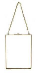 Antique Brass Hanging <b>Photo</b> <b>Frame</b> <b>Double</b> Glass Vintage Metal Pressed Flower Display <b>Frame</b> Vertical Wall Decor Floating <b>Frame</b> - Product Image 3