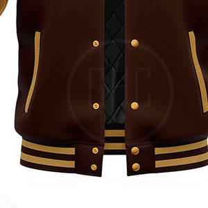 Venta al por mayor de chaqueta de invierno de los hombres de tamaño personalizado con cuello alto estilo Letterman para uso al aire libre - Product Image 2