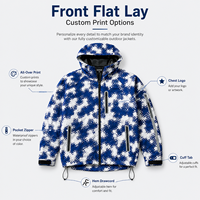 Fabricants de sweats à capuche personnalisés IKDEER, veste coupe-vent légère pour homme, veste de luxe en nylon imperméable à l'eau, fermeture éclair, imprimé, à capuche