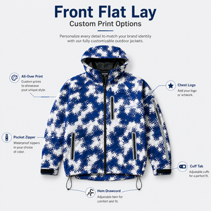 IKDEER Fabricantes de Sudaderas Personalizadas, Chaqueta Ligera Cortavientos para Hombre, Chaqueta de Nylon de Lujo para Exteriores, Impermeable, <span class=keywords><strong>con</strong></span> Cierre y <span class=keywords><strong>Capucha</strong></span> Estampada - Product Image 3