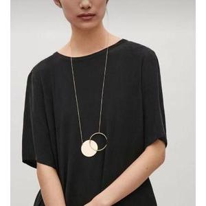 SOUMYA CREATIONS 18K Gold Plated Brass <b>Statement</b> <b>Necklace</b> Vintage Geometric Circular Pattern 24inches Extra Long <b>Necklace</b> - Product Image 1