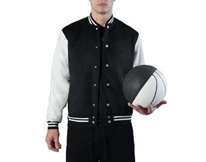 Chaqueta universitaria de béisbol de invierno, nuevo diseño, a la moda, de cuero y lana, con parches de chenilla, talla grande, con botones, informal. - Product Image 3