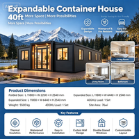 Maison modulaire préfabriquée de luxe extensible de 40 pieds avec salle de bain pour usage hôtelier et de station balnéaire